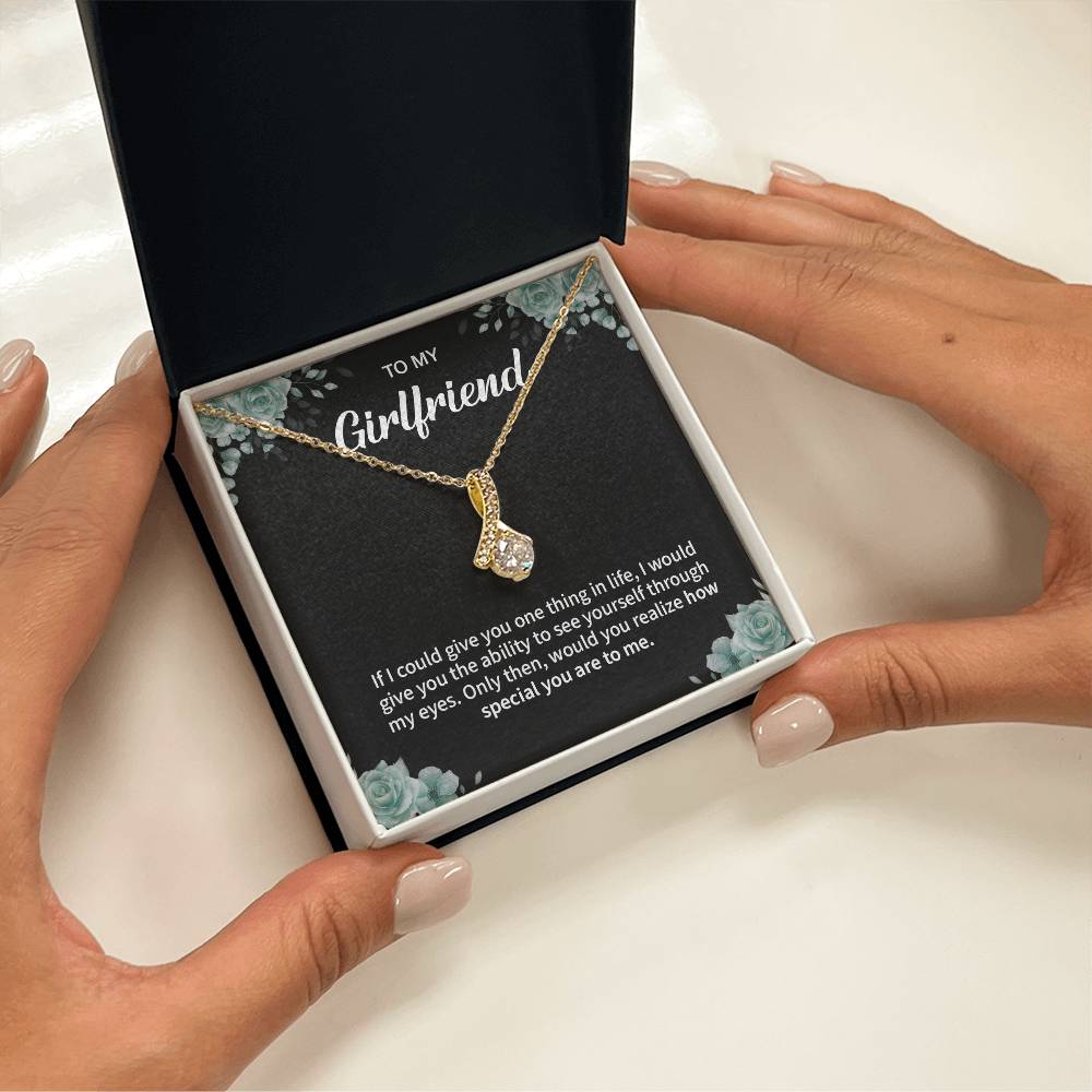 To My Girlfriend Necklace – Jewelry Gift with Message Card