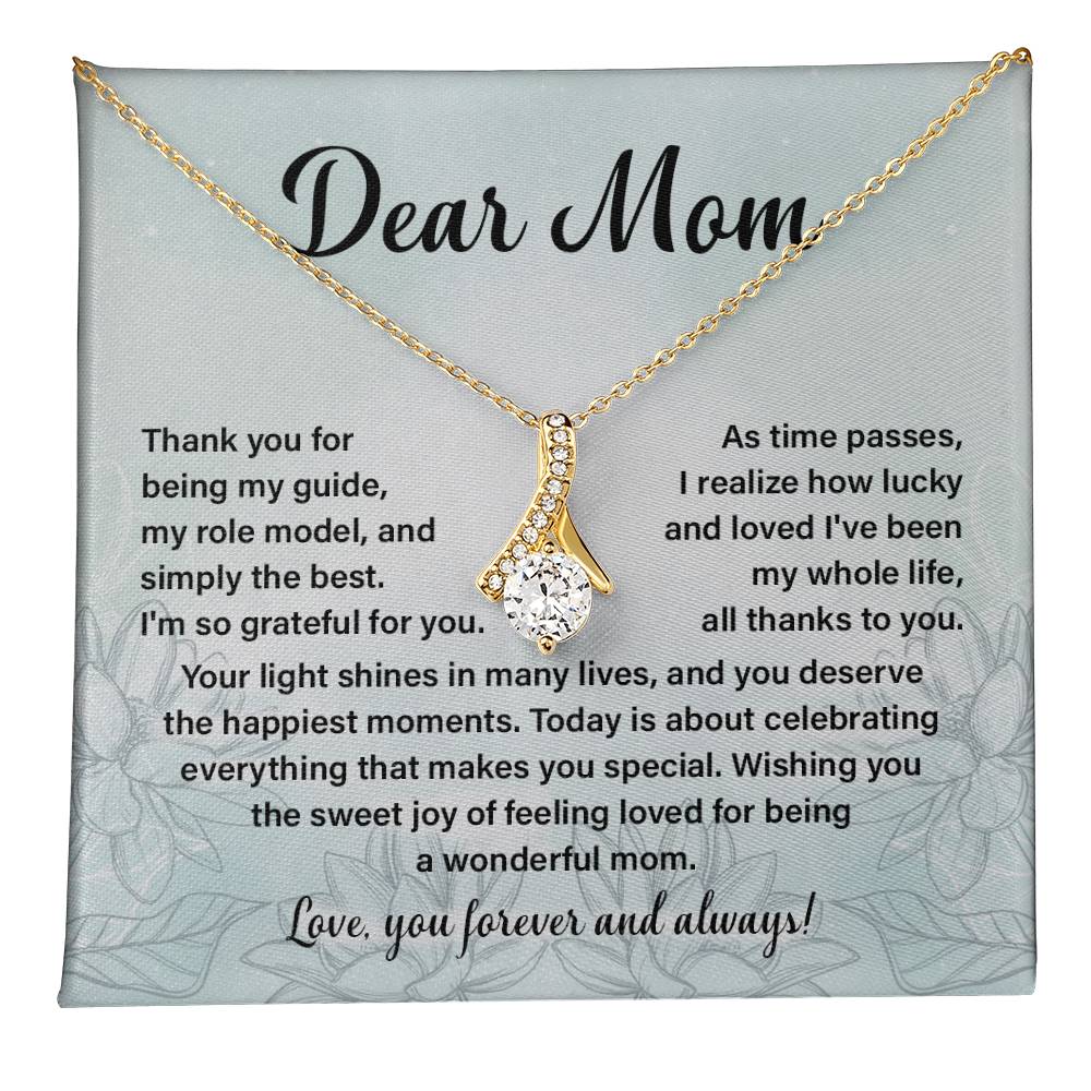 Dear Mom, Guide Pendant For Her Heartfelt Necklace For Love Role Model Jewelry For Mom Thank You Gift Sentimental Necklace Sweet Gift For A Special Woman Appreciation Necklace For Her Thoughtful Gift Sentimental Pendant