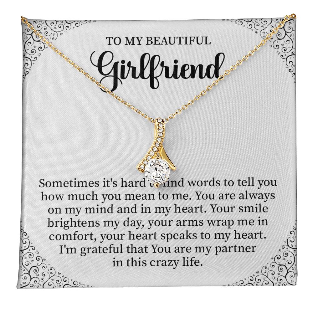 Girlfriend Necklace Gift with Heartfelt Message Card