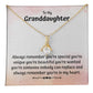 To My Granddaughter Necklace Gift From Grandparents With Message Card