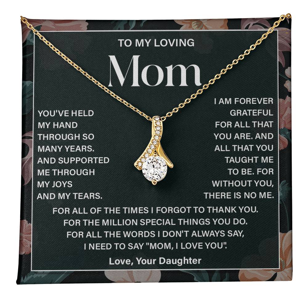 Daughter to Mom Necklace Gift with Message Card
