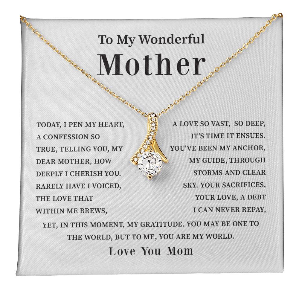 To My Wonderful Mother Love You Forever Mom Necklace Wonderful Mother Necklace Gift Unique Gift For Mother-child Bond Meaningful Gift For Mom Special Occasion Gift For Mom Unique Family Bond Necklace Spiritual Bond With Mom Necklace