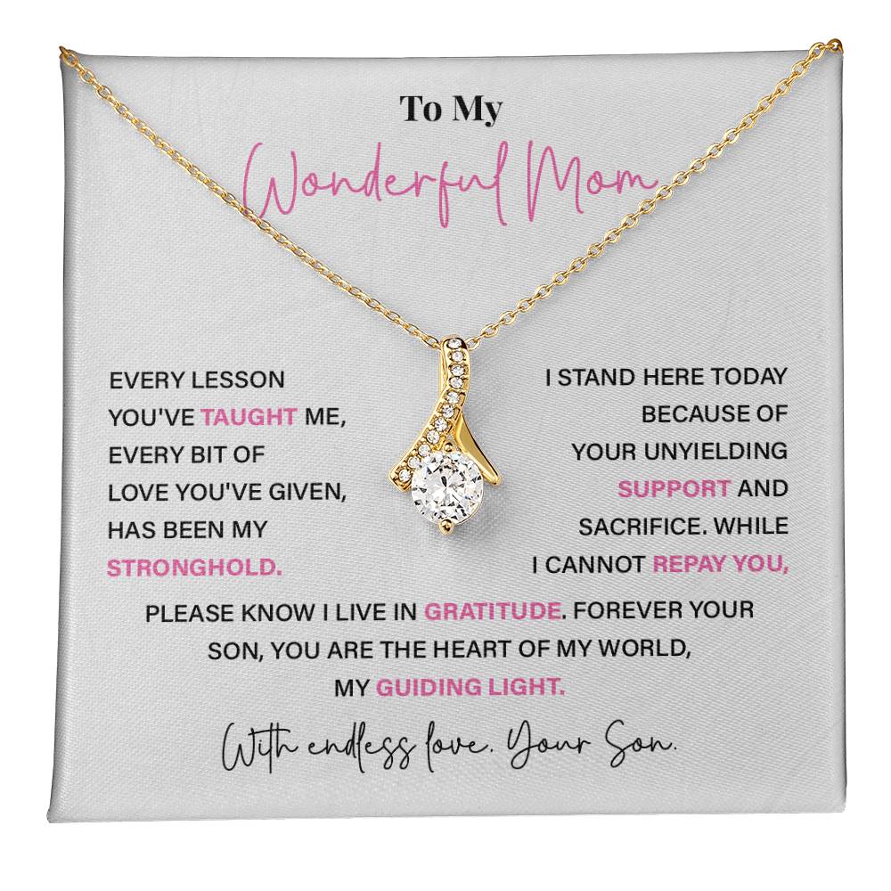 To My Wonderful Mom Thoughtful Birthday Necklace For Mom Best Mother’s Day Gift Christmas Necklace Heartfelt Anniversary Necklace Heartfelt Anniversary Necklace