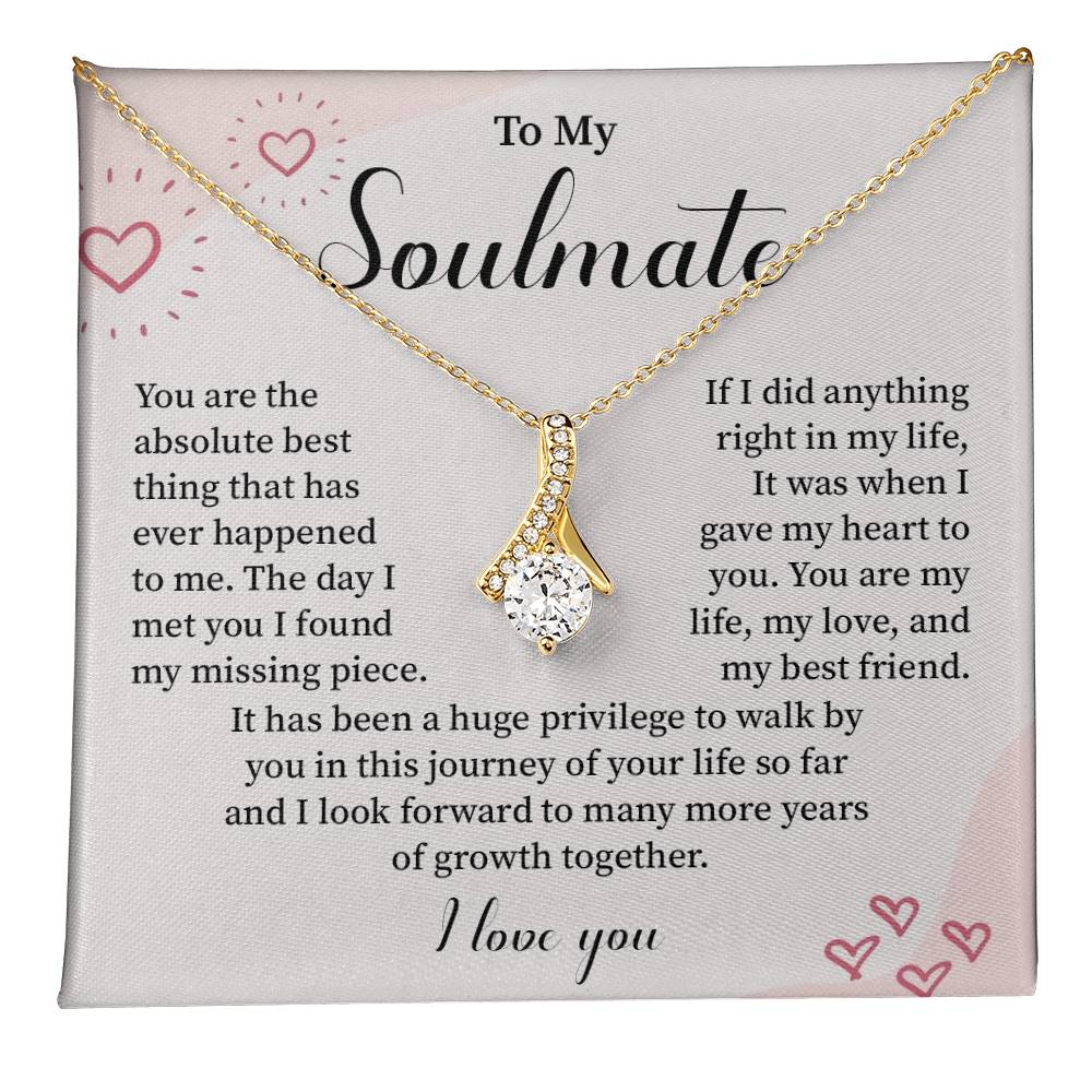 Romantic Soulmate Necklace for Her – Message Card Gift