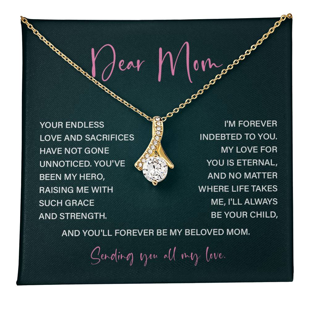 Dear Mom Mother’s Day Necklace For Mom Sentimental Birthday Gift Sentimental Anniversary Gift Christmas Jewelry Gift Best Thank You Gift  Special Necklace Jewelry Gift With Message Card