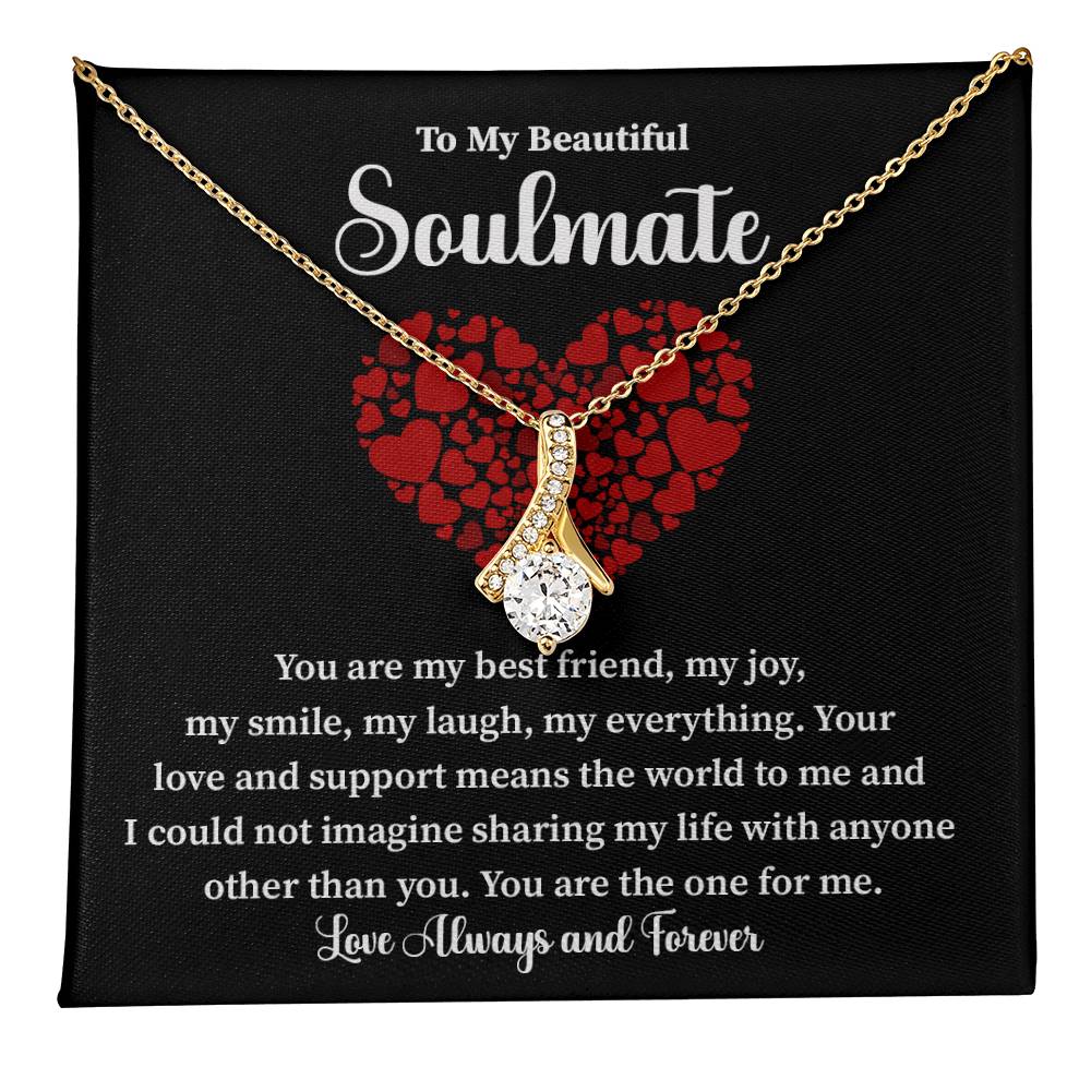 Soulmate Necklace Gift for Her with Love Note Card