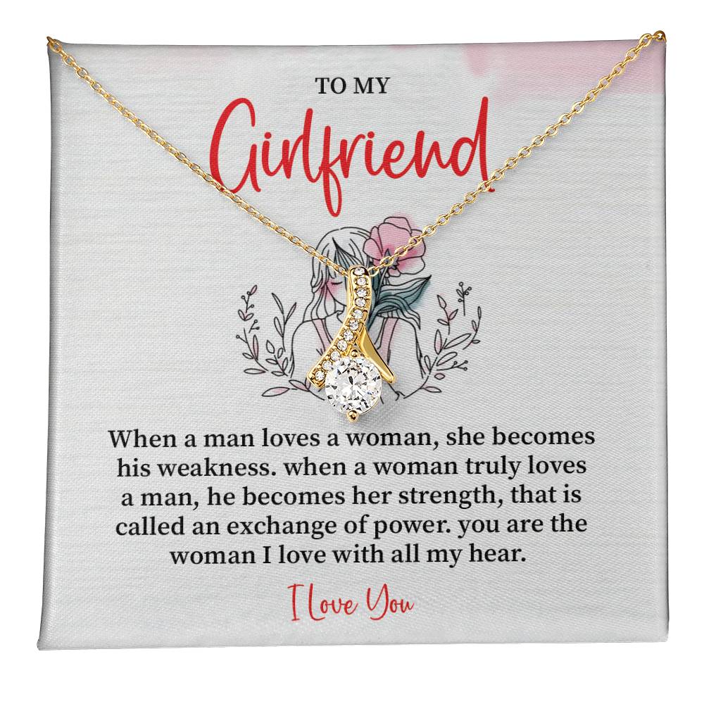 Romantic Necklace for Girlfriend – I Love You Message Card