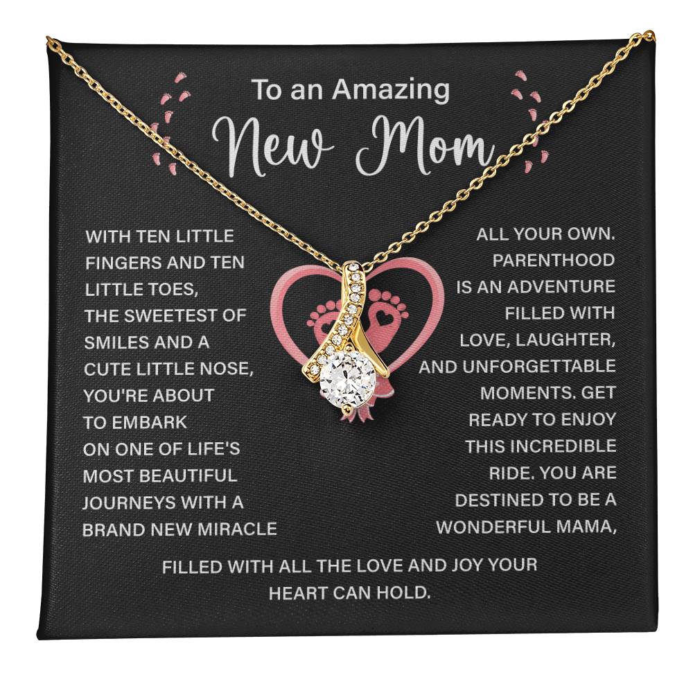 New Mom Necklace Gift with Message for Baby Shower