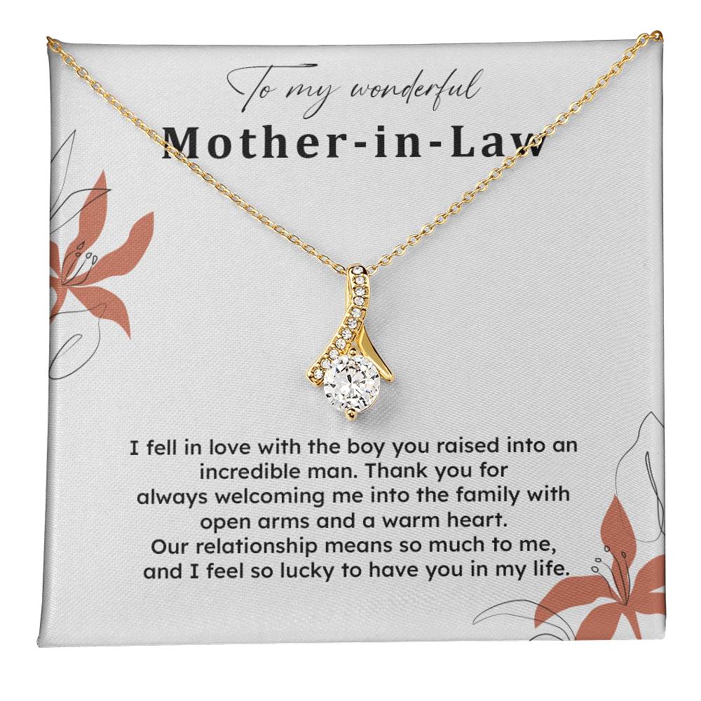 To My Wonderful Mother-in-law Necklace Mother-in-law Necklace Gift Thank You Gift For Mother-in-law Sentimental Mother-in-law Jewelry Jewelry For Mother-in-law Emotional Gift For Mother-in-law Meaningful Gift For Mother-in-law Mother Sentimental Jewelry