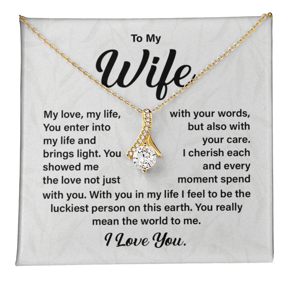 Wife Necklace Gift with Love Message Card