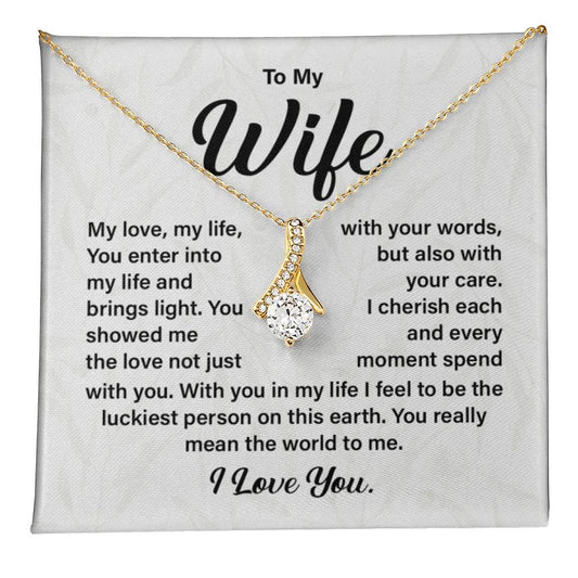 Wife Necklace Gift with Love Message Card