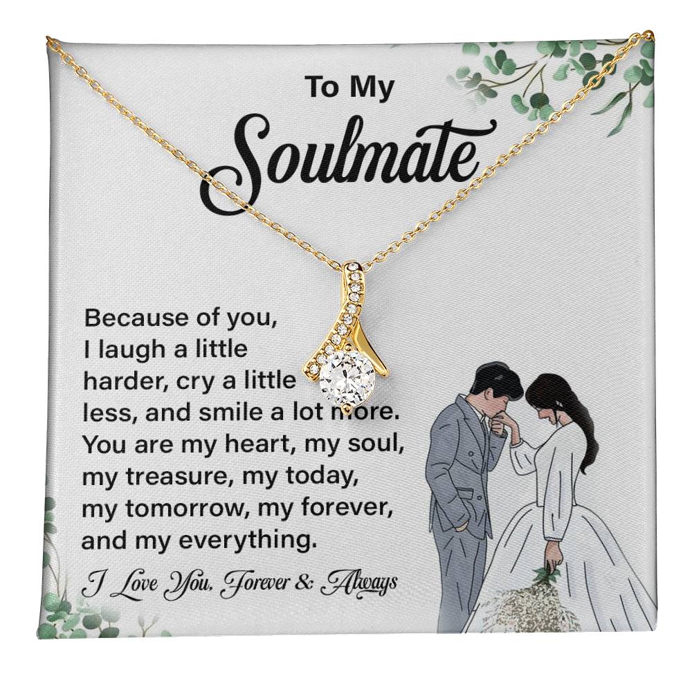 Soulmate Pendant Necklace Gift with Message Card