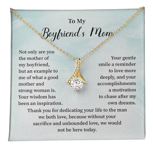 Boyfriend’s Mom Gift Necklace with Mint Message Card
