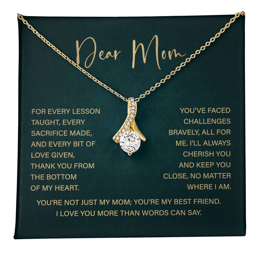 Dear Mom Mother’s Day Necklace From Daughter/son Special Birthday Jewelry For Mother Best Anniversary Necklace Gift Thoughtful Christmas Gift Just Because Necklace Gift Heart-shaped Jewelry Sentimental Necklace With Message Card