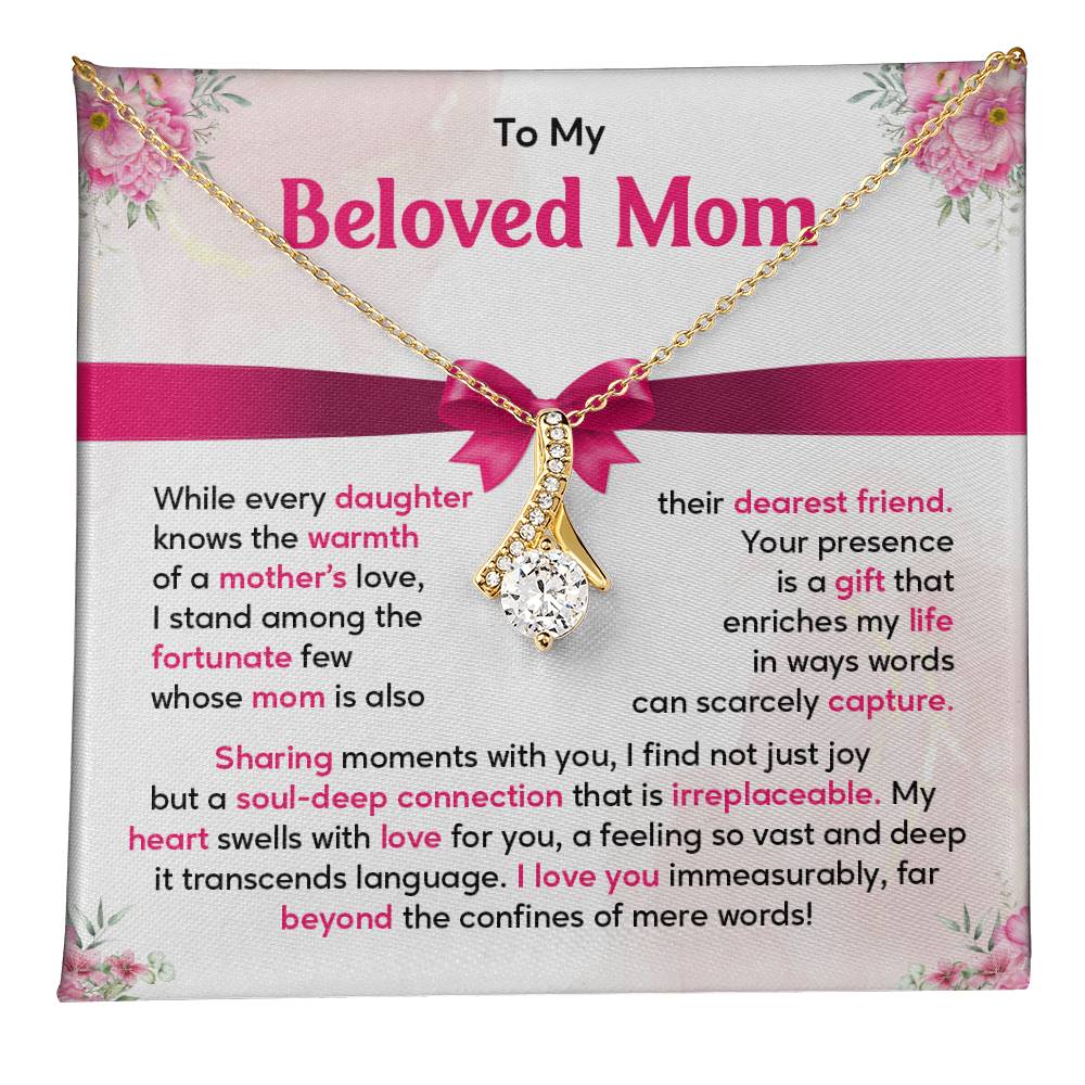 Mother Daughter Necklace Gift with Heartfelt Message Card