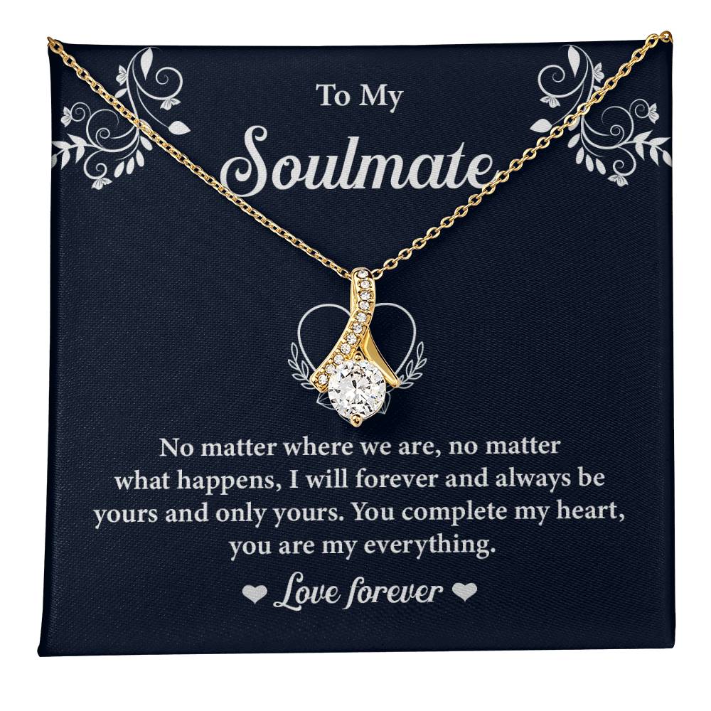 Soulmate Necklace Gift for Her with Message Card