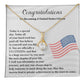 United States Citizenship Gift Necklace With Message Card