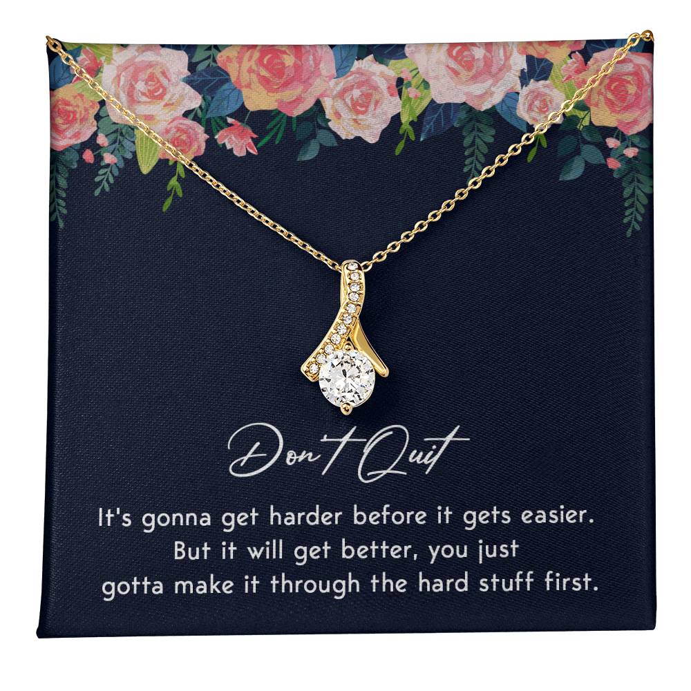 Don't Quit Meaningful Gift Don't Quit Necklace Supportive Gift You Are Strong Necklace Cancer Survivor Jewelry Stronger Necklace Braver Necklace Breast Cancer Necklace For Soulmate Motivational Jewelry Emotional Connection Necklace Never Give Up Necklace