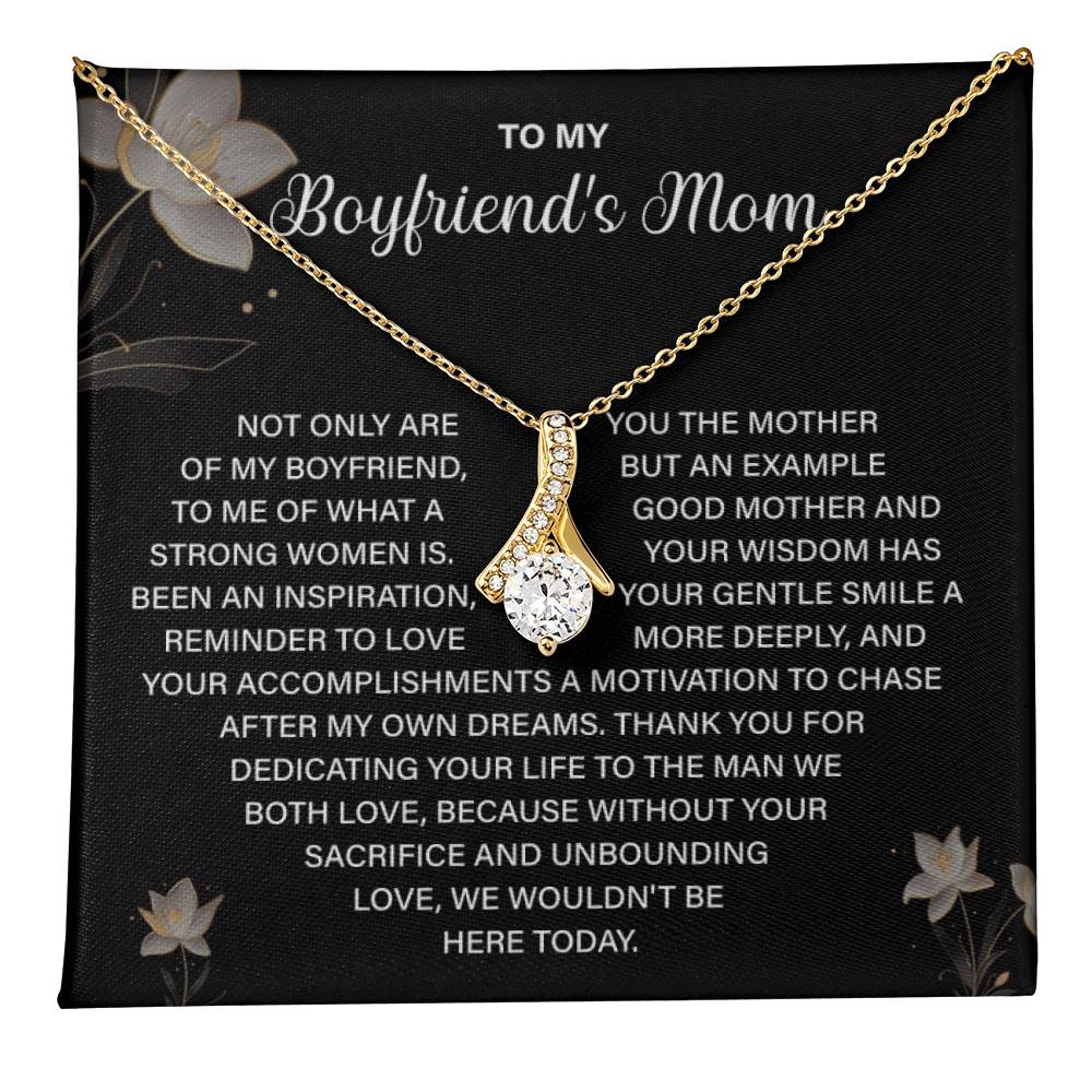 Boyfriend’s Mom Necklace Gift with Floral Message Card