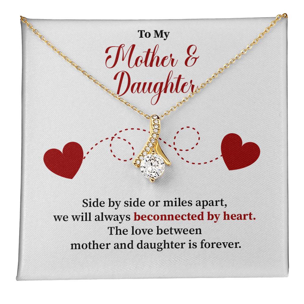 Mother and Daughter Necklace Gift with Message Card