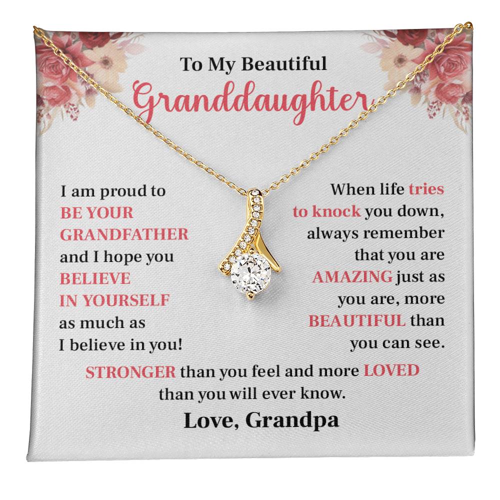 Grandpa to Granddaughter Necklace – You Are Loved & Strong