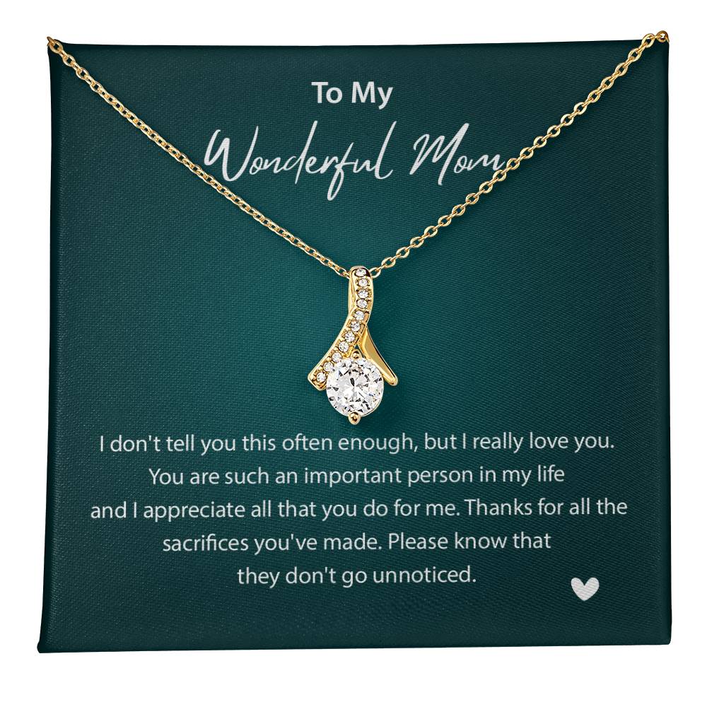 To My Wonderful Mom Wonderful Mom Necklace Gift Unique Gift For Mother-child Bond Unique Gift For Mother-child Bond Necklace For Family Bond Thoughtful Gift For Mother-child Bond Spiritual Bond With Mom Necklace Spiritual Bond With Mom Necklace