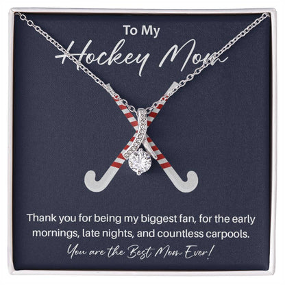 Hockey Mom Necklace Gift – Thank You Message Card Box