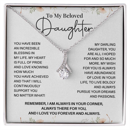 Beloved Daughter Gift Necklace with Message Card