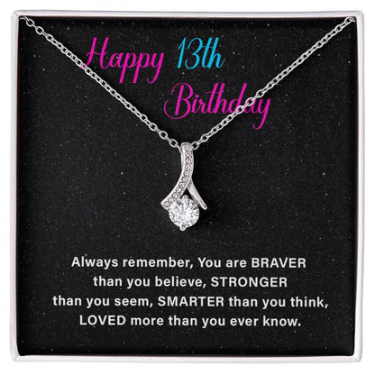 13th Birthday Necklace Gift – Elegant Jewelry with Inspiring Card