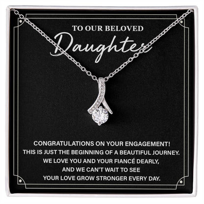 Engagement Necklace Gift for Daughter – Elegant Pendant with Card