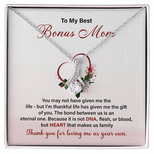 Bonus Mom Necklace Gift with Heartfelt Card