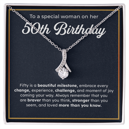 50th Birthday Necklace for Mom, Sister, Friend, Aunt