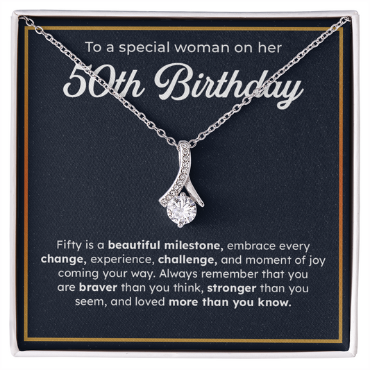 50th Birthday Necklace for Mom, Sister, Friend, Aunt