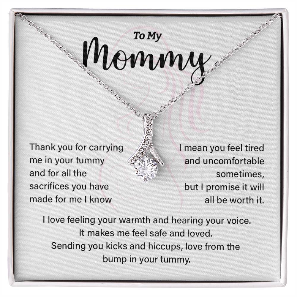 To My Mommy Necklace – Baby Bump Gift with Card