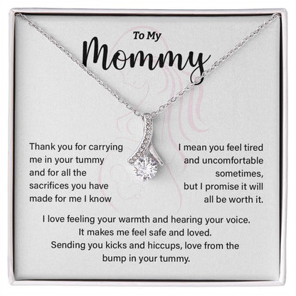 To My Mommy Necklace – Baby Bump Gift with Card