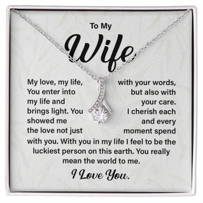 Wife Necklace Gift with Love Message Card