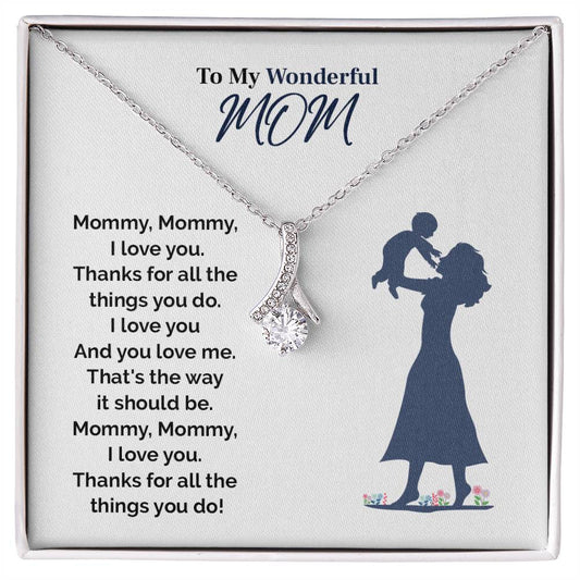 To My Wonderful Mom, Thoughtful Jewelry For Mom Inspirational Gift Necklace Necklace With Message  Best Christmas Necklace Gift Sentimental Necklace Gift  Meaningful Necklace Gift Best Mother's Day Necklace Gift Wonderful Mom Necklace Gift