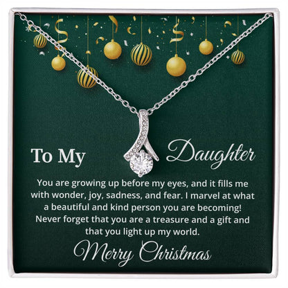 Christmas Necklace for Daughter Gift Box with Message Card