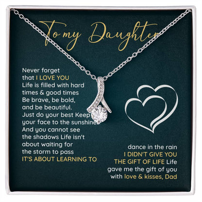 Daughter Gift Necklace from Dad with Message Card