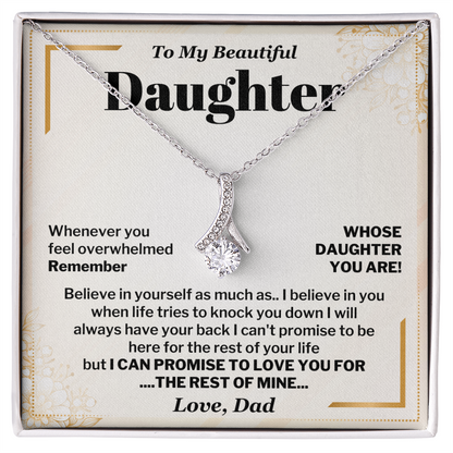 Daughter Necklace from Dad Promise to Love You Card