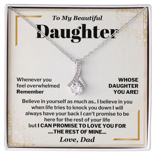 Gift for Daughter from Dad - Inspirational Jewelry with Gift card insert