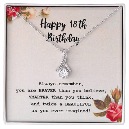 18th Birthday Gift Necklace – Elegant CZ Pendant