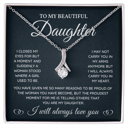 To My Daughter Necklace Gift – Emotional Message Card from Dad
