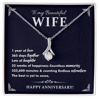 1st Anniversary Necklace Gift for Wife – Elegant Box