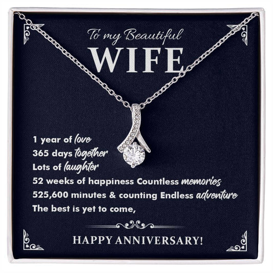 1st Anniversary Necklace Gift for Wife – Elegant Box