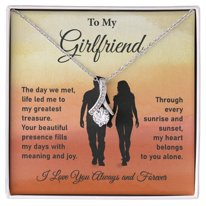 Girlfriend Necklace Gift with Message Card for Her