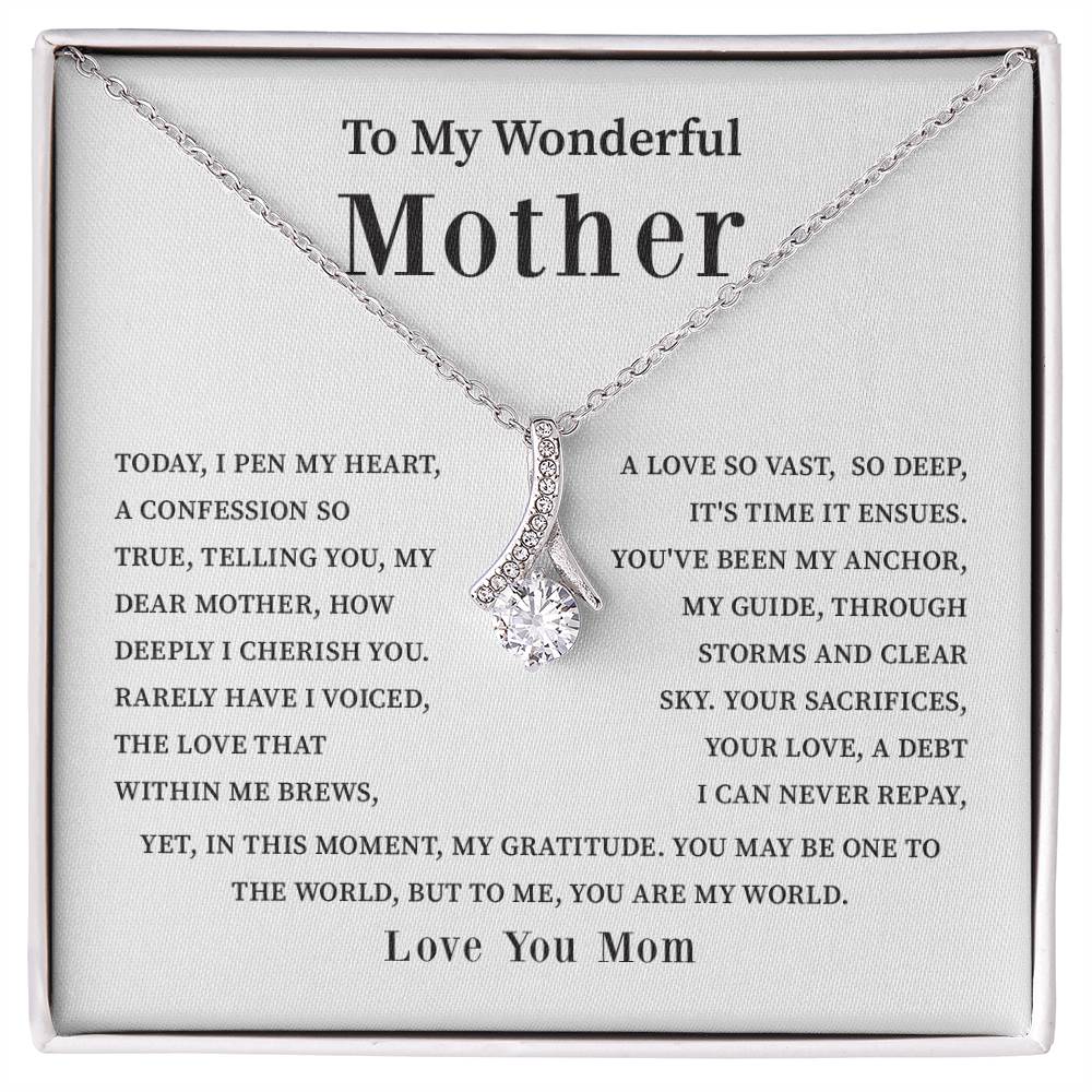 To My Wonderful Mother Love You Forever Mom Necklace Wonderful Mother Necklace Gift Unique Gift For Mother-child Bond Meaningful Gift For Mom Special Occasion Gift For Mom Unique Family Bond Necklace Spiritual Bond With Mom Necklace