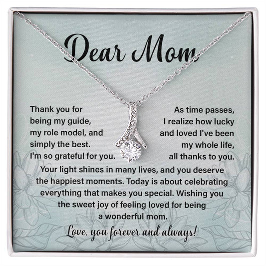 Dear Mom, Guide Pendant For Her Heartfelt Necklace For Love Role Model Jewelry For Mom Thank You Gift Sentimental Necklace Sweet Gift For A Special Woman Appreciation Necklace For Her Thoughtful Gift Sentimental Pendant