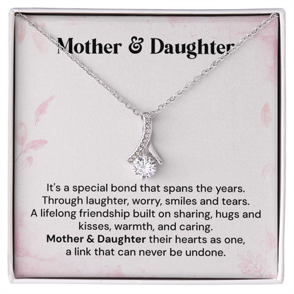 Mother & Daughter Necklace Gift With Heartfelt Card