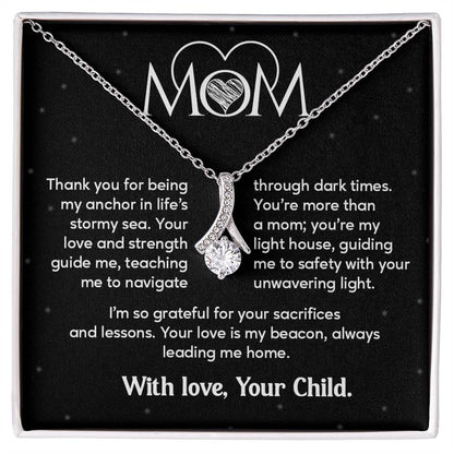 Mom Necklace Gift from Child with Message Card